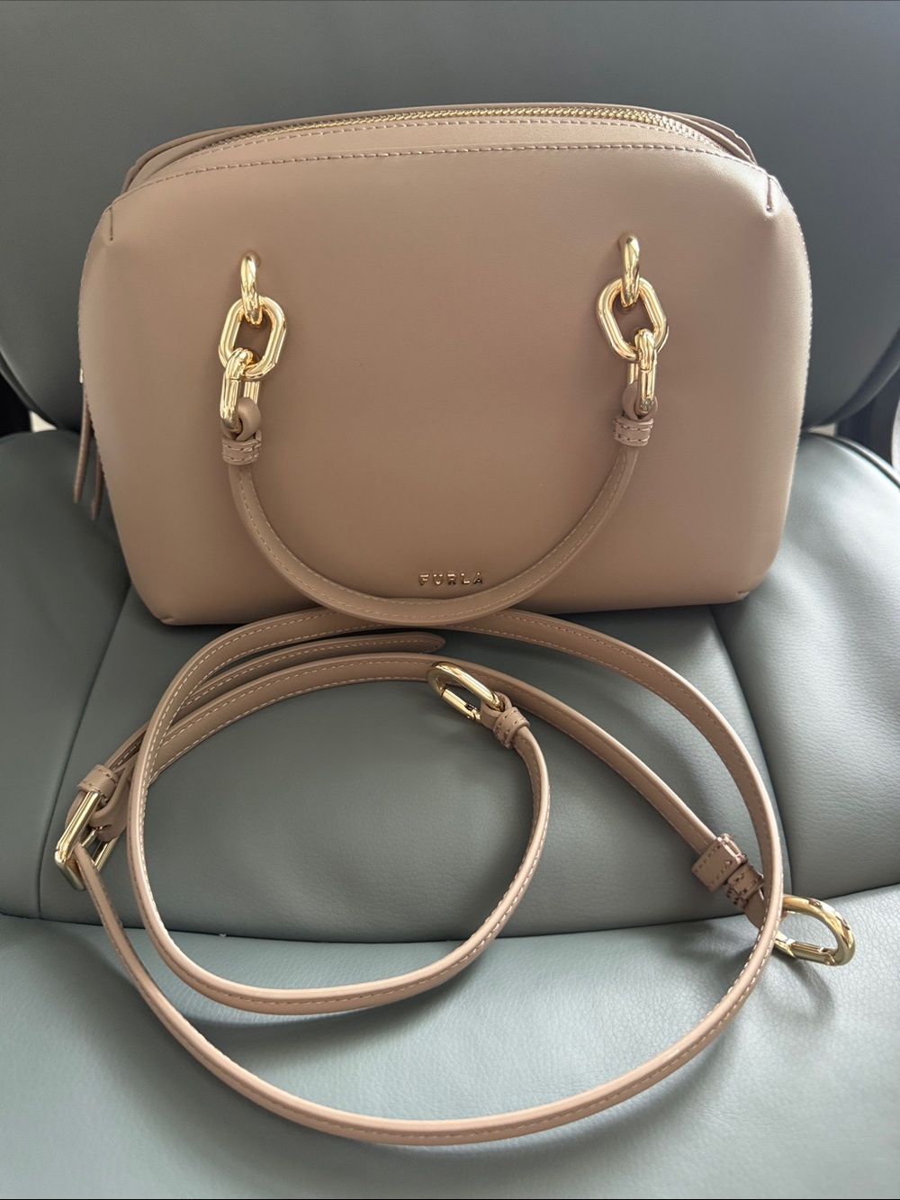 Furla Galassia Medium Leather Boston Bag - Picture 2 of 6
